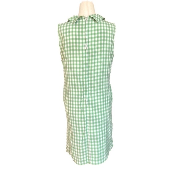 Vintage 60s Royal Miss Green Gingham Sundress Drop Waist Cottagecore Mod - Picture 4 of 8